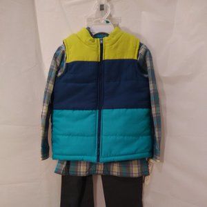 Wonder Kids Toddler Boys 3 Piece Set Color Blue/Gray/Yellow Size 5T NWT